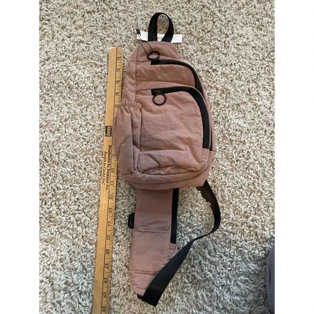 ODODOS Daily Sling Bag Crossbody Chest Bag Adjustable Strap Lightweight Brown